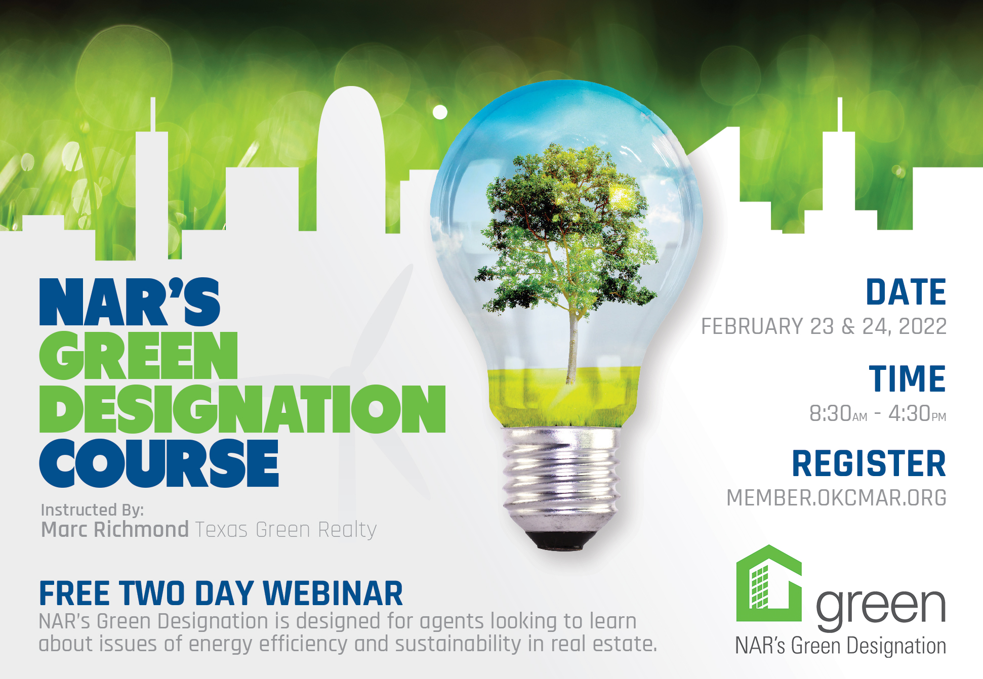 NAR’s Green Designation 2 Day Course Webinar OKCMAR